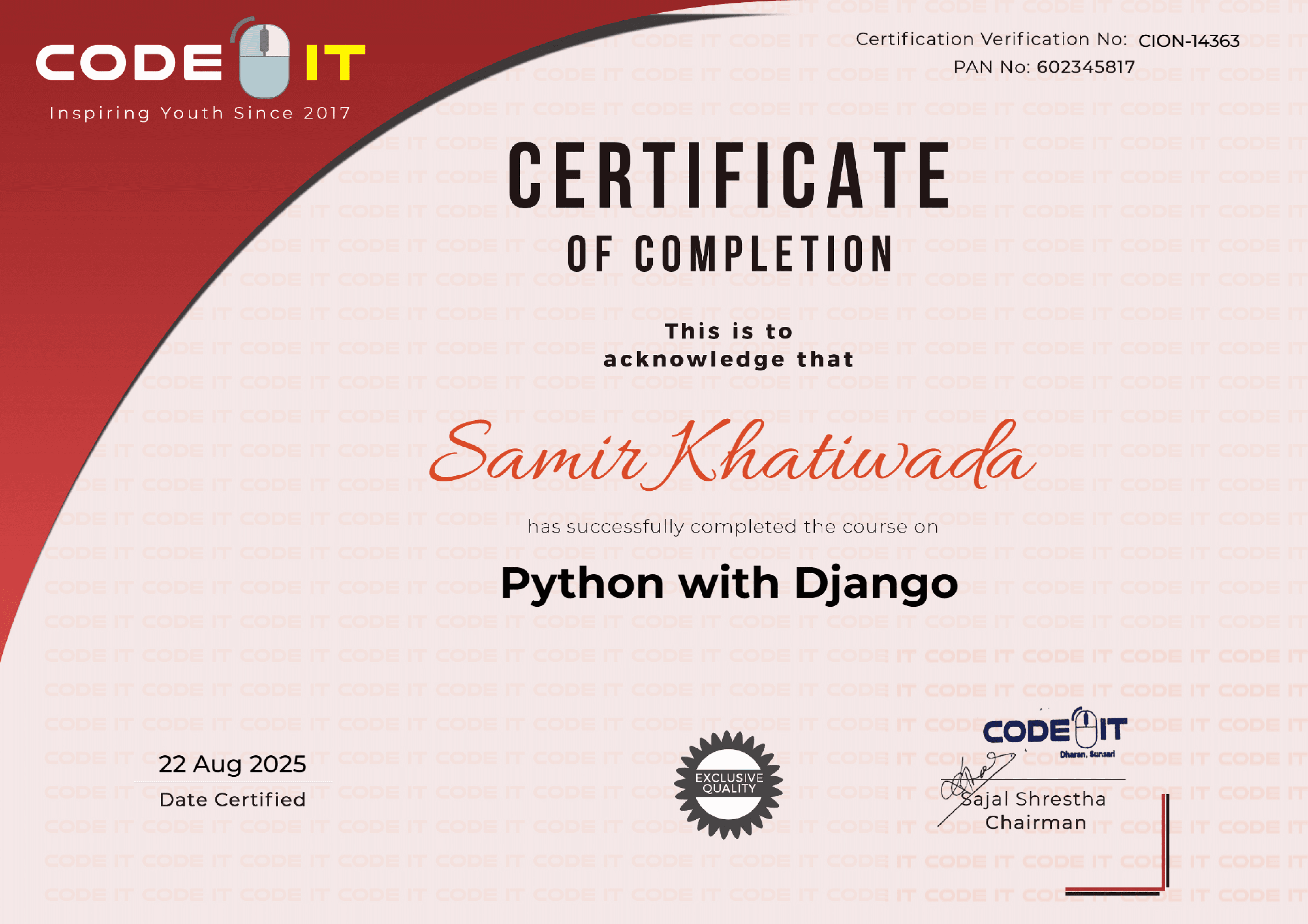 Django Certificate